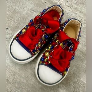 Custom Snow White/Wonder Woman themed low cut sneakers- Toddler Size 7